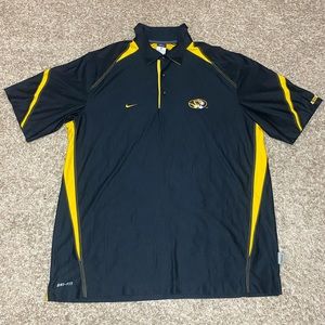 Nike Missouri Mizzou Tigers Football Authentic Dri-Fit Polo Shirt Men’s Size XL